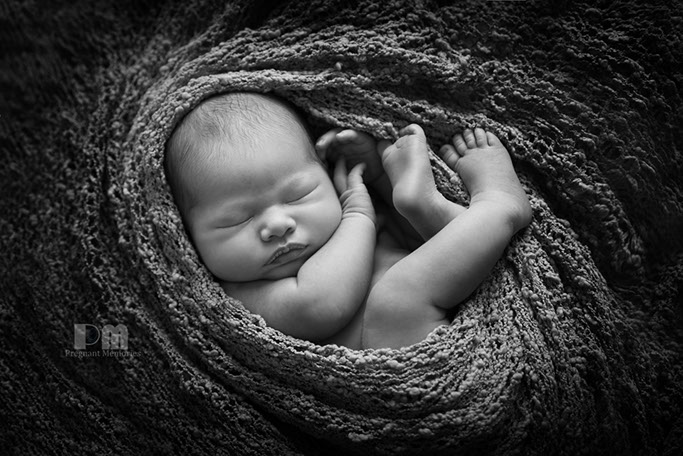Beautiful black and white newborn photography